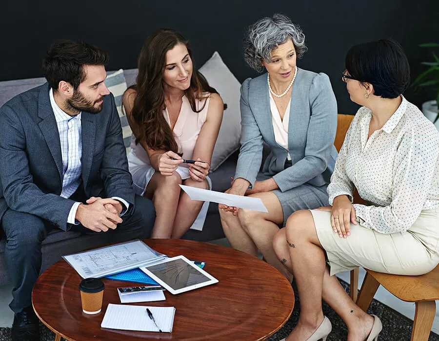 Fincom Insights team collaborating on strategic financial decisions